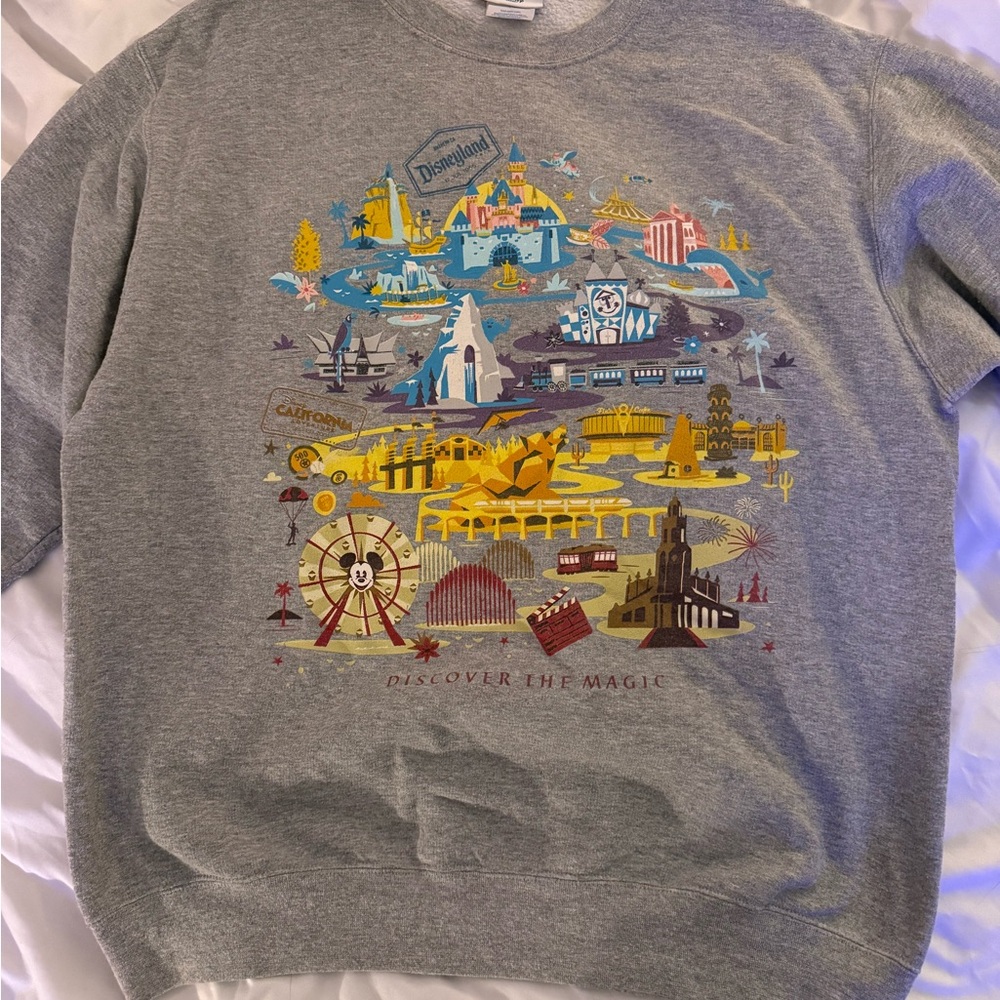 Disney Gray Graphic Crewneck Sweater